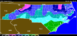 Cover photo for AWIS 5-Day Weather Update: It's Getting Warmer in NC, Few Cold Nights in VA