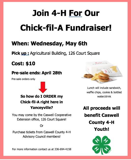 4-H Fundraiser | N.C. Cooperative Extension