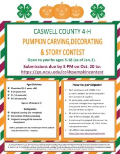 Cover photo for Caswell County 4-H Pumpkin Carving Contest