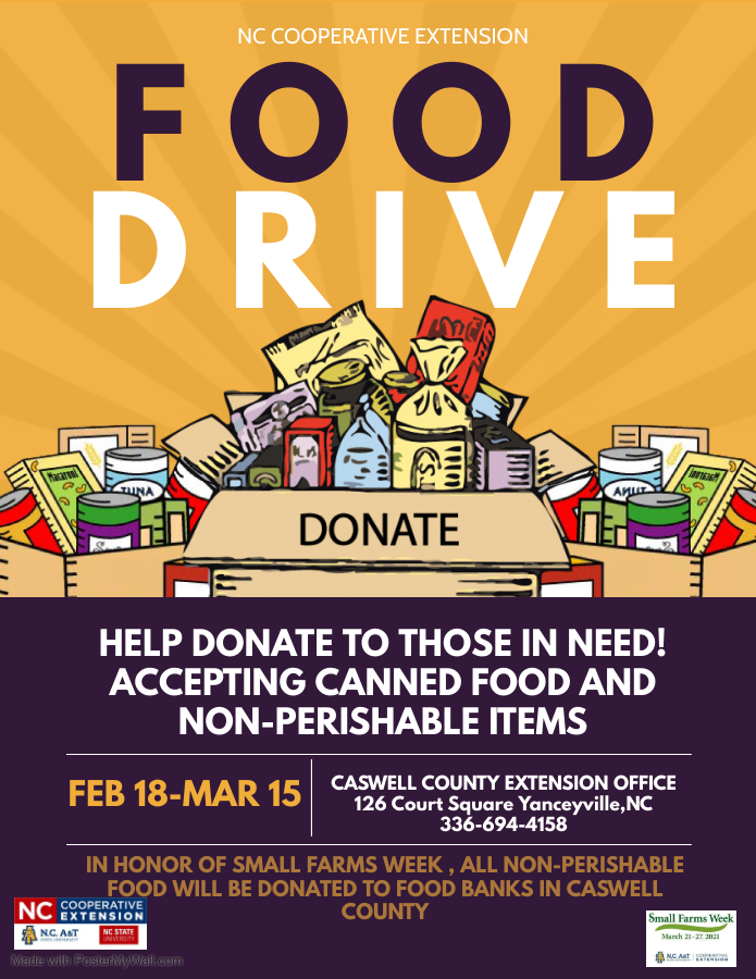 Caswell County Food Drive N C Cooperative Extension