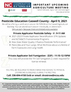 Cover photo for Caswell County Pesticide Education