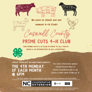 Cover photo for Caswell County Prime Cuts 4-H Club