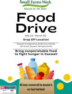 Cover photo for Caswell County Extension Food Drive