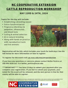 Cover photo for NC Cooperative Extension Cattle Production Workshop