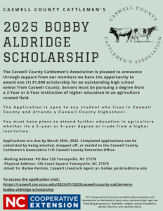 Cover photo for Caswell County Cattlemen's Bobby Aldridge Scholarship